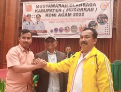 Edi Busti Jabat Ketum KONI Agam Periode 2022-2026