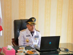 Bupati Agam Ikuti Upacara Virtual Peringatan HUT Otonomi Daerah ke-29 Secara Virtual