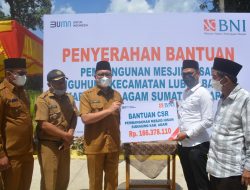 Bantu Pembangunan Masjid Siguhung, Wabup Agam Apresiasi BNI Berbagi
