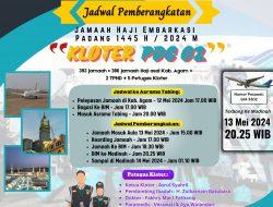393 CHJ Agam Dilepas Minggu Besok, Bertolak ke Madinah Senin