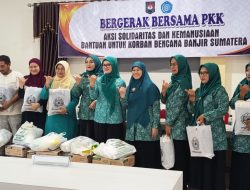 Bantu Warga Terdampak Bencana, Staf Ahli TP PKK Pusat Salurkan Bantuan di Tanjung Raya