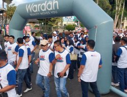 Bupati Agam Hadiri Fun Walk dan Donor Darah HUT Perbarindo Sumbar- Bengkulu di Jam Gadang