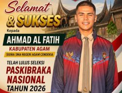 Membanggakan, Salah Seorang Siswa Agam Lolos Paskibraka Nasional
